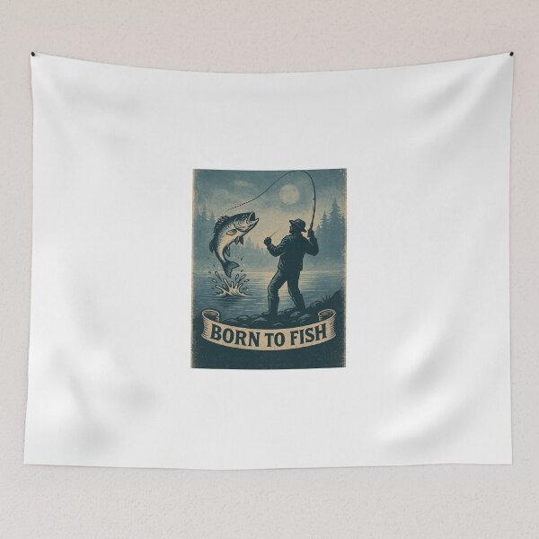 Item preview, Born to Fish Vintage Night Scene designed and sold by dessertcruzing.
