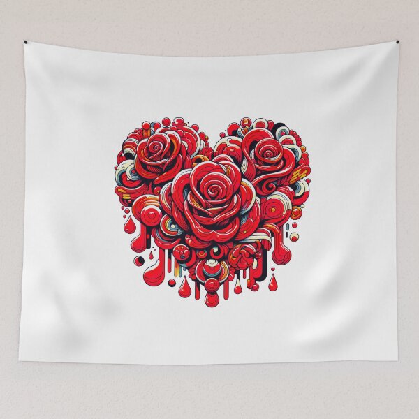 Item preview, Heart of Roses - Vibrant Floral Love Illustration designed and sold by HustleBossLady247.