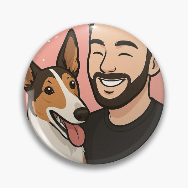 Item preview, Smooth & Strong: Man with Smooth Collie Cartoon designed and sold by GoodyPaws.