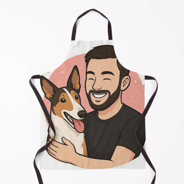 Item preview, Smooth & Strong: Man with Smooth Collie Cartoon designed and sold by GoodyPaws.