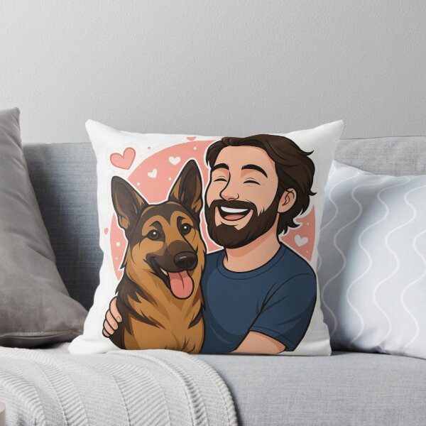 Item preview, Loyal Guardians: Man & German Shepherd Cartoon designed and sold by GoodyPaws.