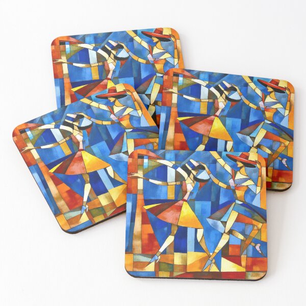 Item preview, A vibrant cubist-style painting depicting two dancers designed and sold by VividPlush.