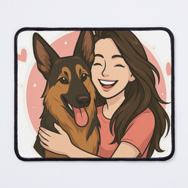 Item preview, Strong Bonds: Woman & German Shepherd Cartoon designed and sold by GoodyPaws.