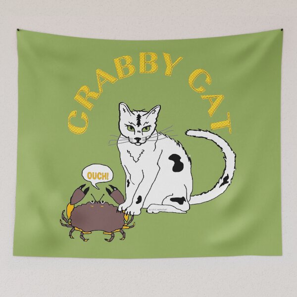 Item preview, Crabby Cat Catches Crab designed and sold by kristalcurt.