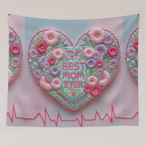 Item preview, Best Mom Ever Floral Embroidery Heart Patch  Perfect Gift for Mother's Day designed and sold by ArtDesignTp.