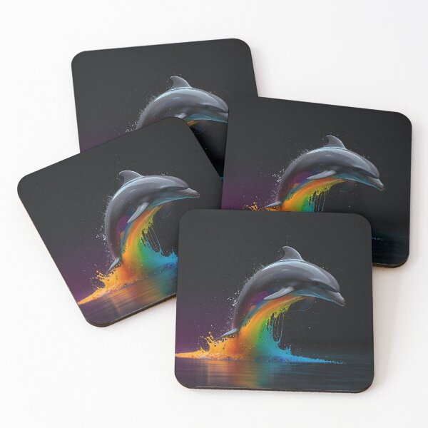 Item preview, Rainbow Leap Dolphin Mystical Ocean Fantasy Art designed and sold by VA Design.