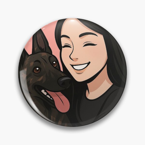 Item preview, Energetic Partners: Woman & Dutch Shepherd Cartoon designed and sold by GoodyPaws.