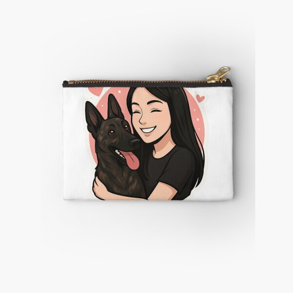 Item preview, Energetic Partners: Woman & Dutch Shepherd Cartoon designed and sold by GoodyPaws.