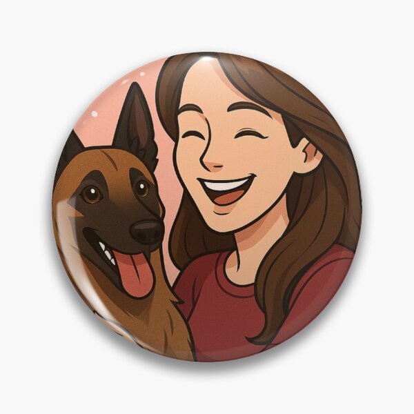 Item preview, Strong & Loyal: Woman & Belgian Malinois Cartoon designed and sold by GoodyPaws.