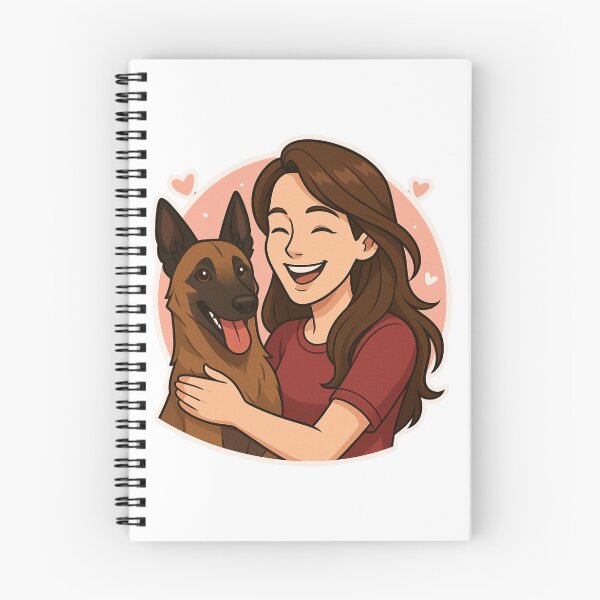 Item preview, Strong & Loyal: Woman & Belgian Malinois Cartoon designed and sold by GoodyPaws.