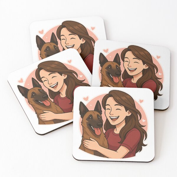 Item preview, Strong & Loyal: Woman & Belgian Malinois Cartoon designed and sold by GoodyPaws.