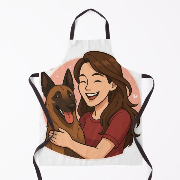 Item preview, Strong & Loyal: Woman & Belgian Malinois Cartoon designed and sold by GoodyPaws.