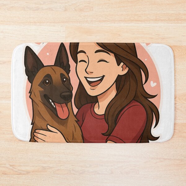 Item preview, Strong & Loyal: Woman & Belgian Malinois Cartoon designed and sold by GoodyPaws.