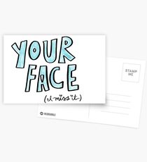 Your Face, Cute I Miss You Card, Missing Your Face, Greeting Card Postcards