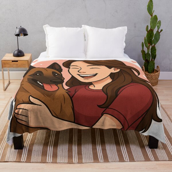 Item preview, Strong & Loyal: Woman & Belgian Malinois Cartoon designed and sold by GoodyPaws.