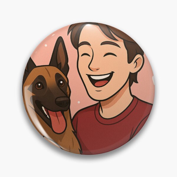 Item preview, Fearless Friends: Man & Belgian Malinois Cartoon designed and sold by GoodyPaws.
