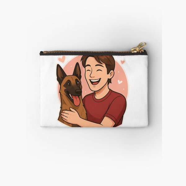Item preview, Fearless Friends: Man & Belgian Malinois Cartoon designed and sold by GoodyPaws.