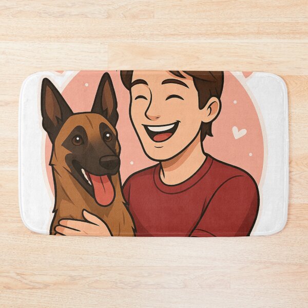 Item preview, Fearless Friends: Man & Belgian Malinois Cartoon designed and sold by GoodyPaws.