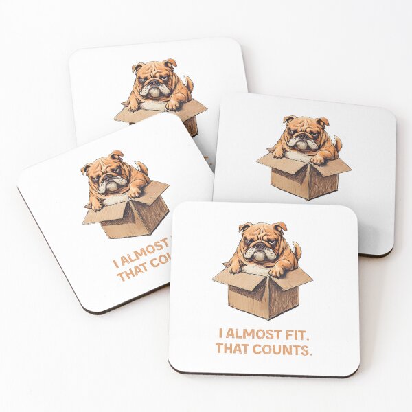 Item preview, Dog Trying to Fit in Box - I Almost Fit That Counts Funny Dog in Box designed and sold by Yuli Club.
