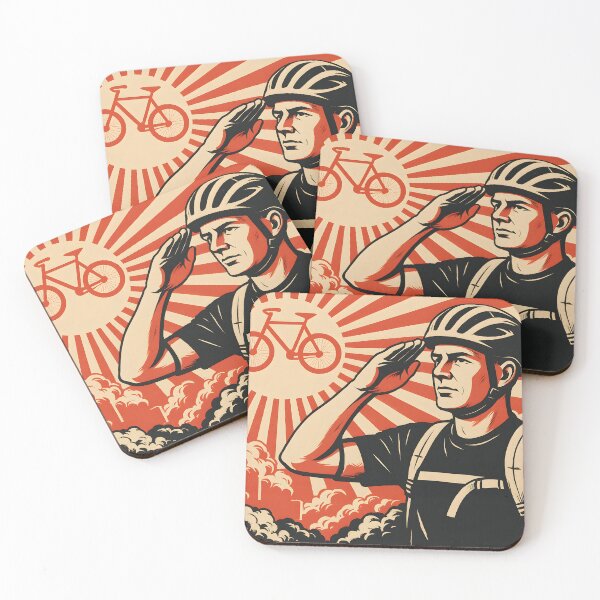 Item preview, Kamikaze Cyclist Salute – Pedal Power Propaganda Poster designed and sold by BeNiceOrDie.