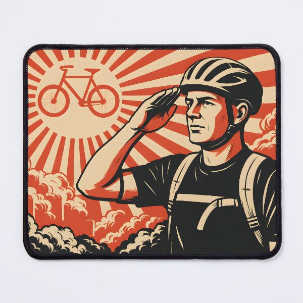 Item preview, Kamikaze Cyclist Salute – Pedal Power Propaganda Poster designed and sold by BeNiceOrDie.