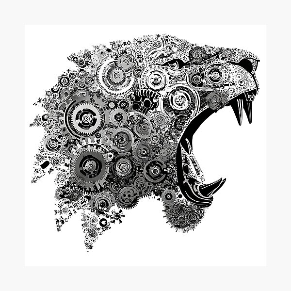 Item preview, Mechanical Roar – Cybernetic Lion Head Made of Gears designed and sold by Alphakenon.