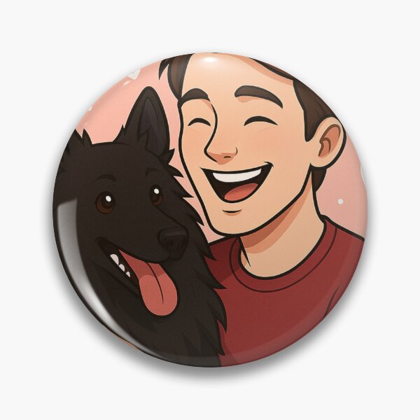 Item preview, Elegant Team: Man & Belgian Shepherd Groenendael Cartoon designed and sold by GoodyPaws.