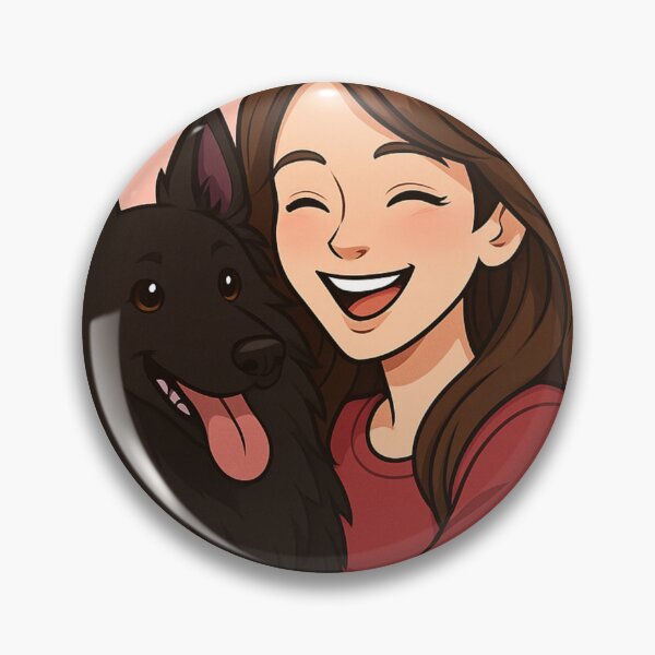 Item preview, Grace & Loyalty: Woman & Belgian Shepherd Groenendael Cartoon designed and sold by GoodyPaws.