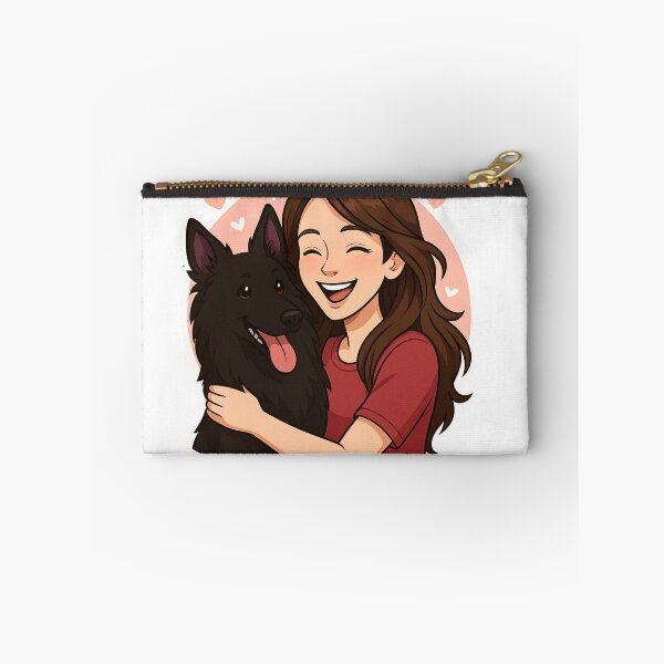 Item preview, Grace & Loyalty: Woman & Belgian Shepherd Groenendael Cartoon designed and sold by GoodyPaws.