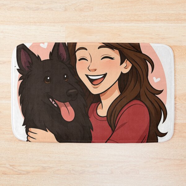 Item preview, Grace & Loyalty: Woman & Belgian Shepherd Groenendael Cartoon designed and sold by GoodyPaws.