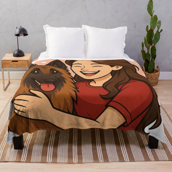 Item preview, Elegant Energy: Woman & Belgian Shepherd Tervuren Cartoon designed and sold by GoodyPaws.
