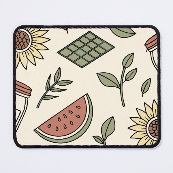 Item preview, Seamless Pattern with Sunflowers, Watermelon, and Glass Jars designed and sold by Creative88Art.