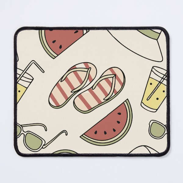 Item preview, Seamless Pattern of Summer Items on Beige Background designed and sold by Creative88Art.