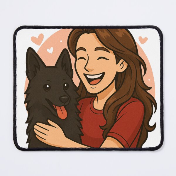 Item preview, Tiny Guardian: Woman & Schipperke Cartoon designed and sold by GoodyPaws.