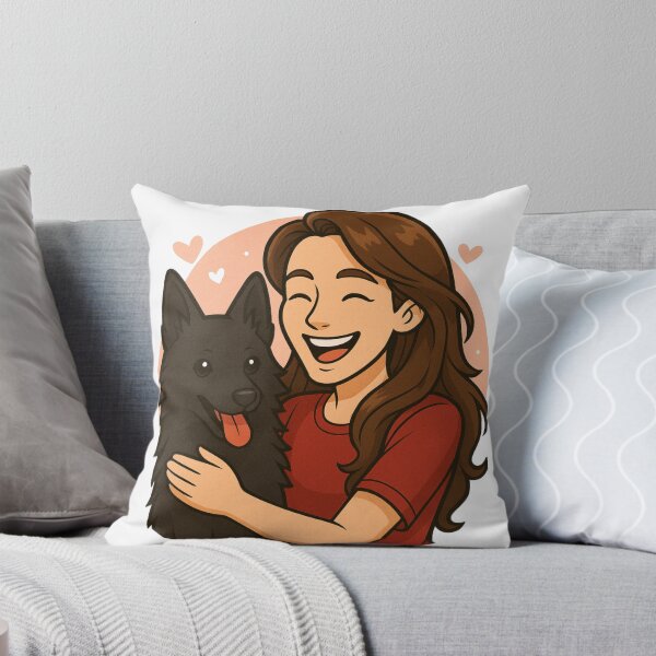 Item preview, Tiny Guardian: Woman & Schipperke Cartoon designed and sold by GoodyPaws.