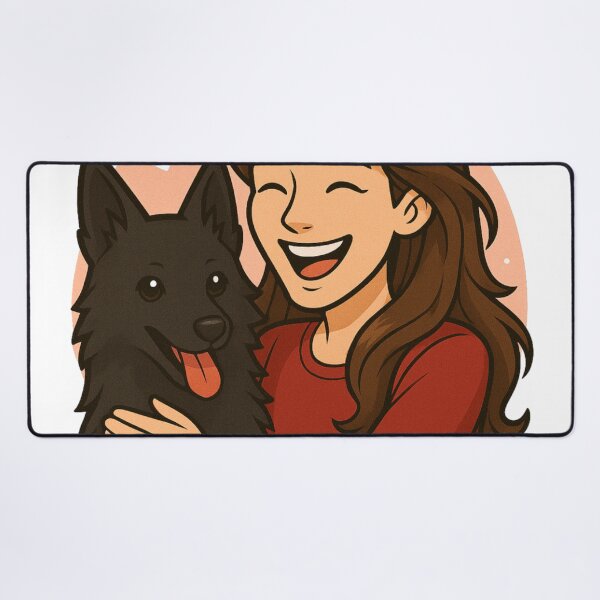 Item preview, Tiny Guardian: Woman & Schipperke Cartoon designed and sold by GoodyPaws.