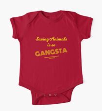 Retro 60s Animal Rights - Saving Animals Is So Gangsta One Piece - Short Sleeve