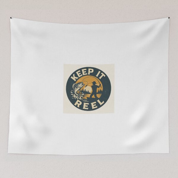 Item preview, Keep It Reel Retro Fishing Badge designed and sold by dessertcruzing.