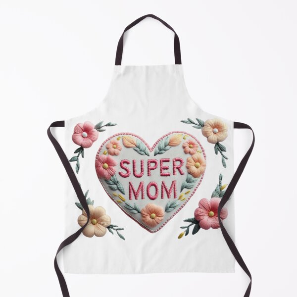 Item preview, Super Mom Floral Heart Embroidery Patch designed and sold by ArtDesignTp.