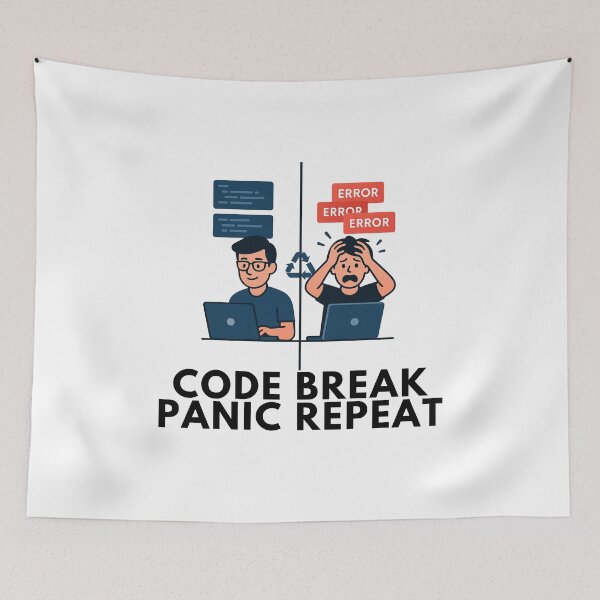 Item preview, Code. Break. Panic. Repeat. designed and sold by Shadydesigner.