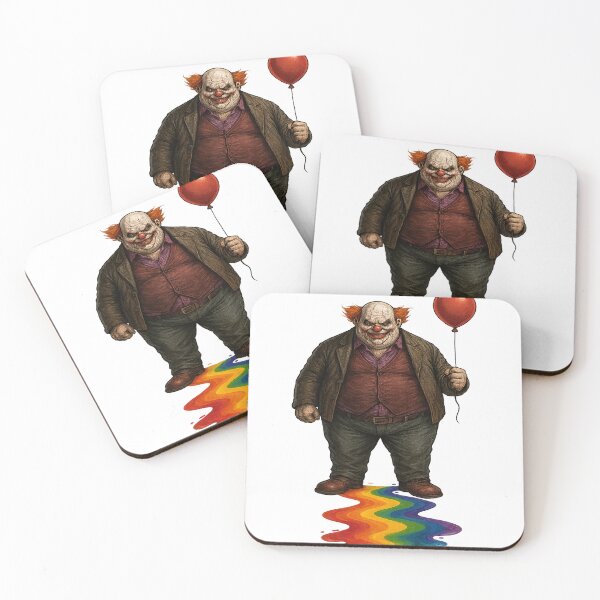 Item preview, Glutton – Joker-Inspired Obese Clown with Blood-Red Balloon & Rainbow Ink designed and sold by ResidualInk.