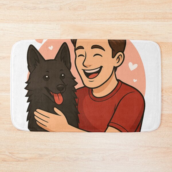 Item preview, Mischief & Loyalty: Man & Schipperke Cartoon designed and sold by GoodyPaws.