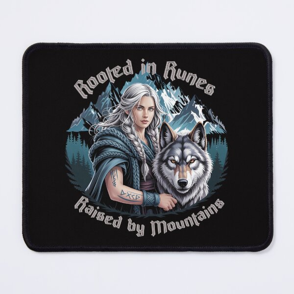 Item preview, Runes in My Blood – Mystical Warrior with Wolf Shirt designed and sold by Slavicsoul.