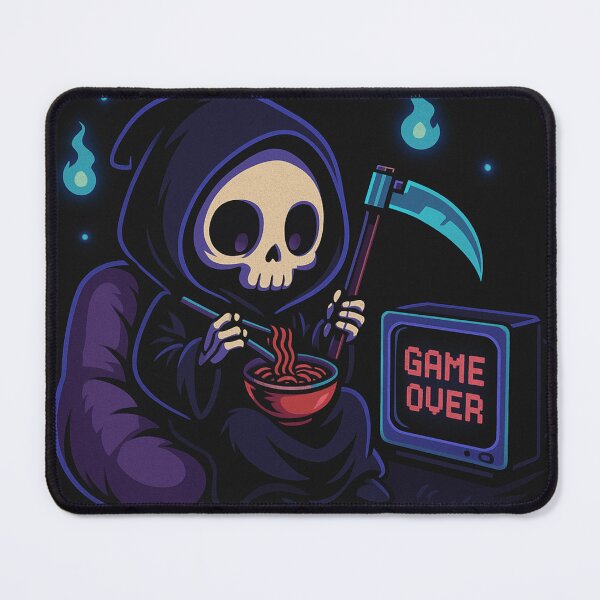 Item preview, Ramen de Game Over: Diseño de juegos de Chibi Grim Reaper designed and sold by LevelUpLab.