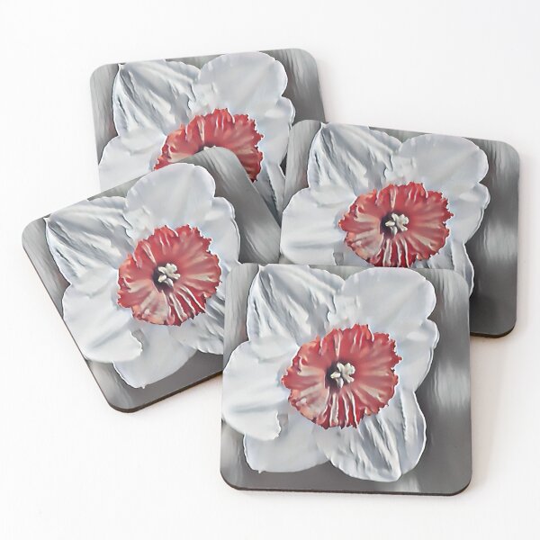 Item preview, 7 Ways This Red-Centered White Daffodil Flower Art Brightens Any Space designed and sold by POETTICA.