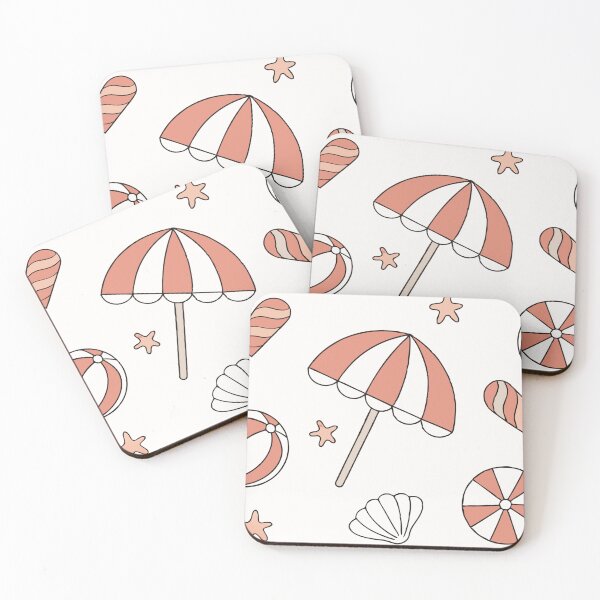Item preview, Seamless Beach Pattern with Umbrellas, Seashells, and Popsicles designed and sold by Creative88Art.
