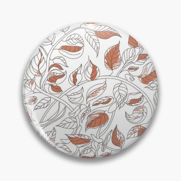 Item preview, Symmetrical Botanical Design with Orange Leaves on White Background designed and sold by Creative88Art.