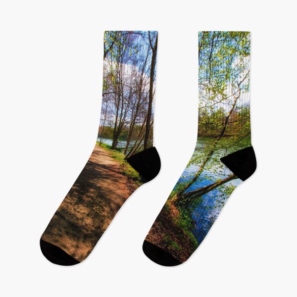 Item preview, Sunlit Lake Path by heidiannemorris © designed and sold by FOLK ART FUSION by heidiannemorris.