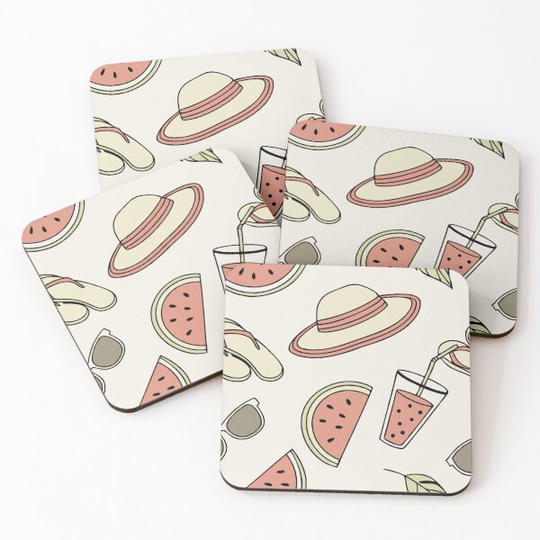 Item preview, Seamless Pattern with Summer Themed Illustrations in Pastel Colors designed and sold by Creative88Art.