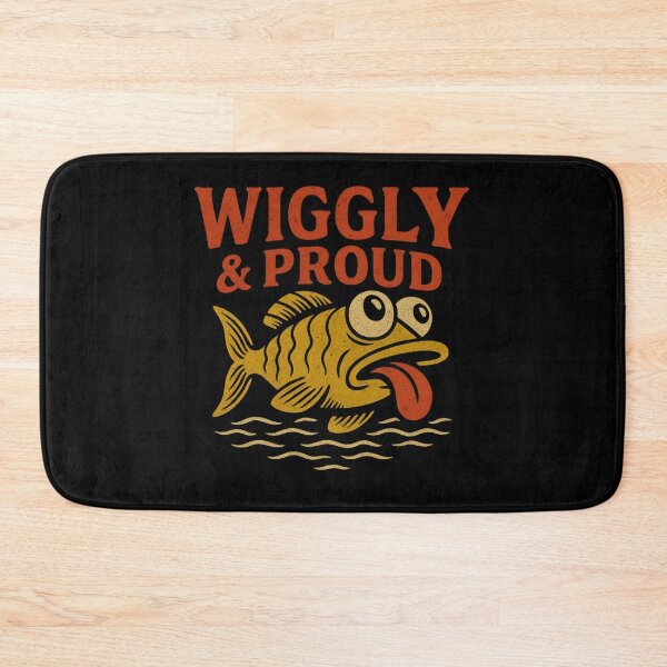 Item preview, Wiggly & Proud – Goofy Retro Fish designed and sold by ALITOPRINCE.